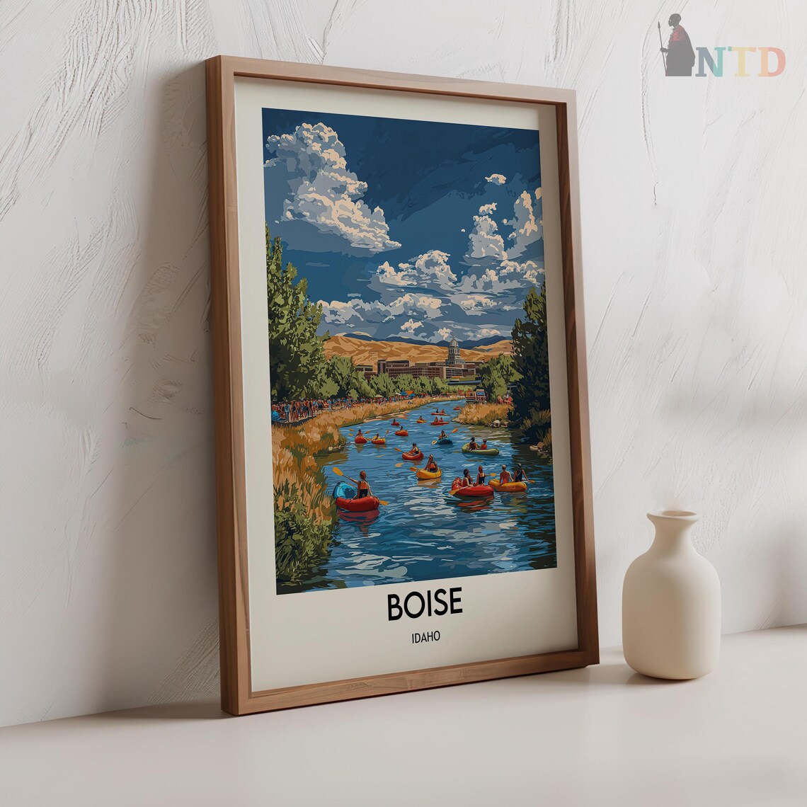 Boise Idaho Boise River Floaters Summer Day Vintage Travel Poster - Image 2