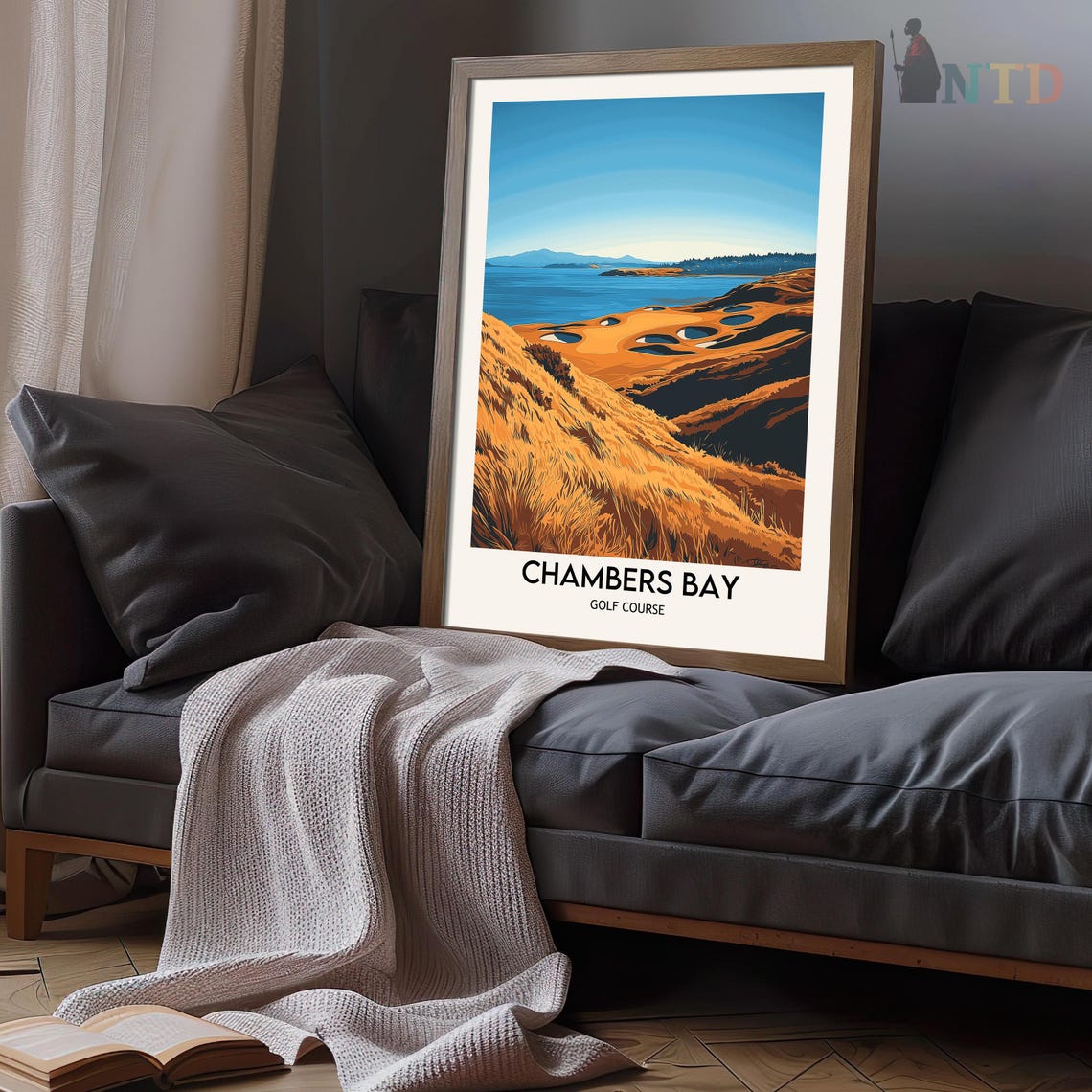 Chambers Bay Coastal Golf Links Puget Sound View Travel Poster - Image 3
