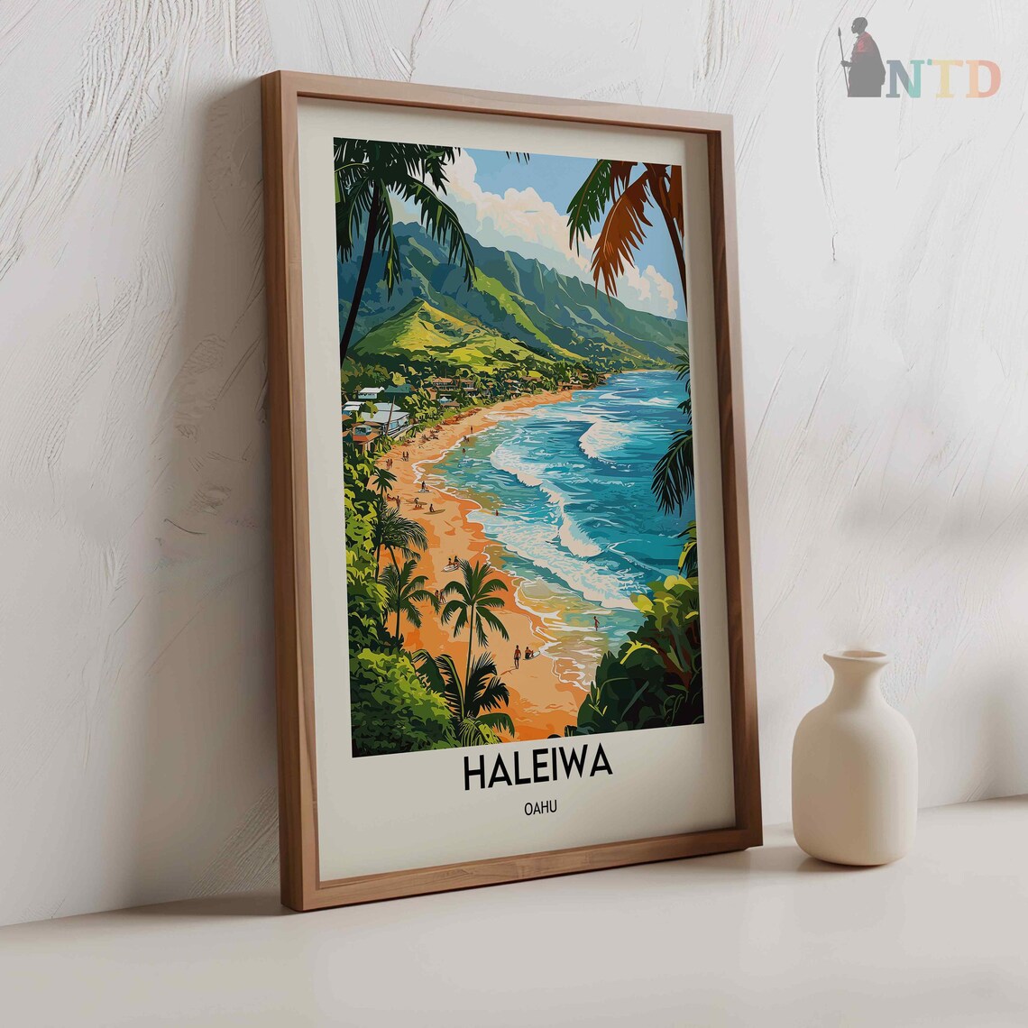 Haleiwa Hawaii Travel Poster, North Shore Oahu - Image 2