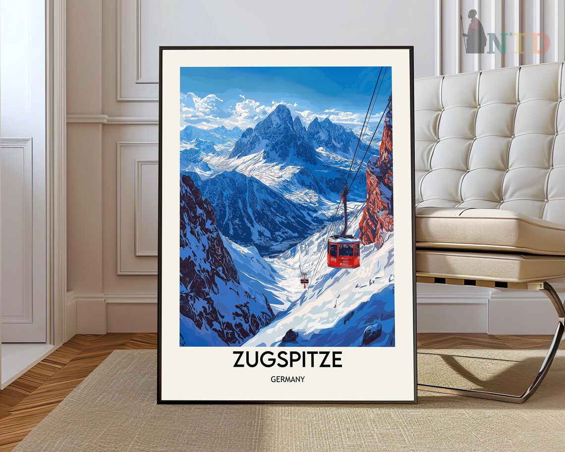 Zugspitze Germany Travel Ski Poster Print