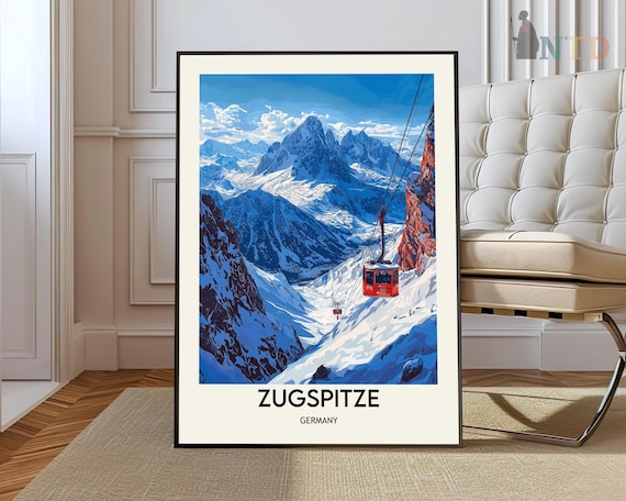 Zugspitze Germany Travel Ski Poster Print
