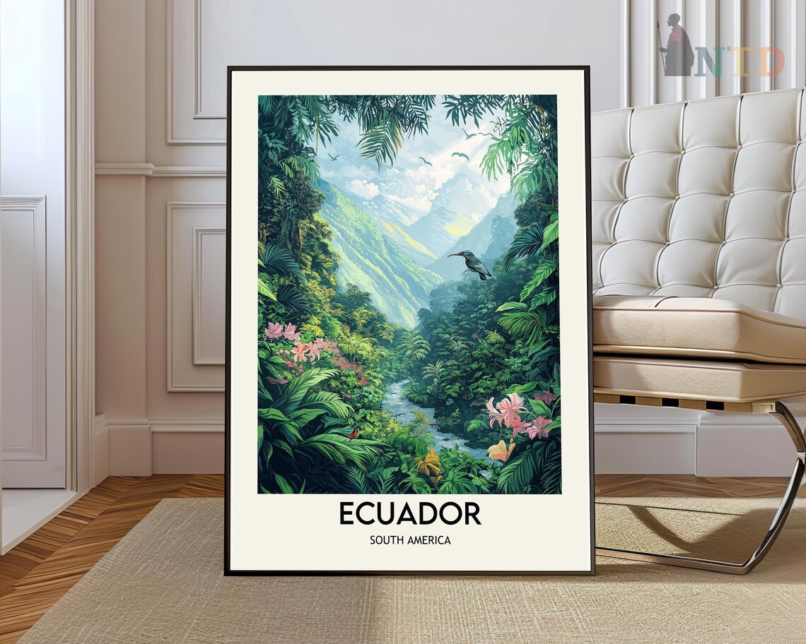 Ecuador South America Lush Rainforest Valley Travel Art Poster