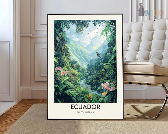 Ecuador South America Lush Rainforest Valley Travel Art Poster