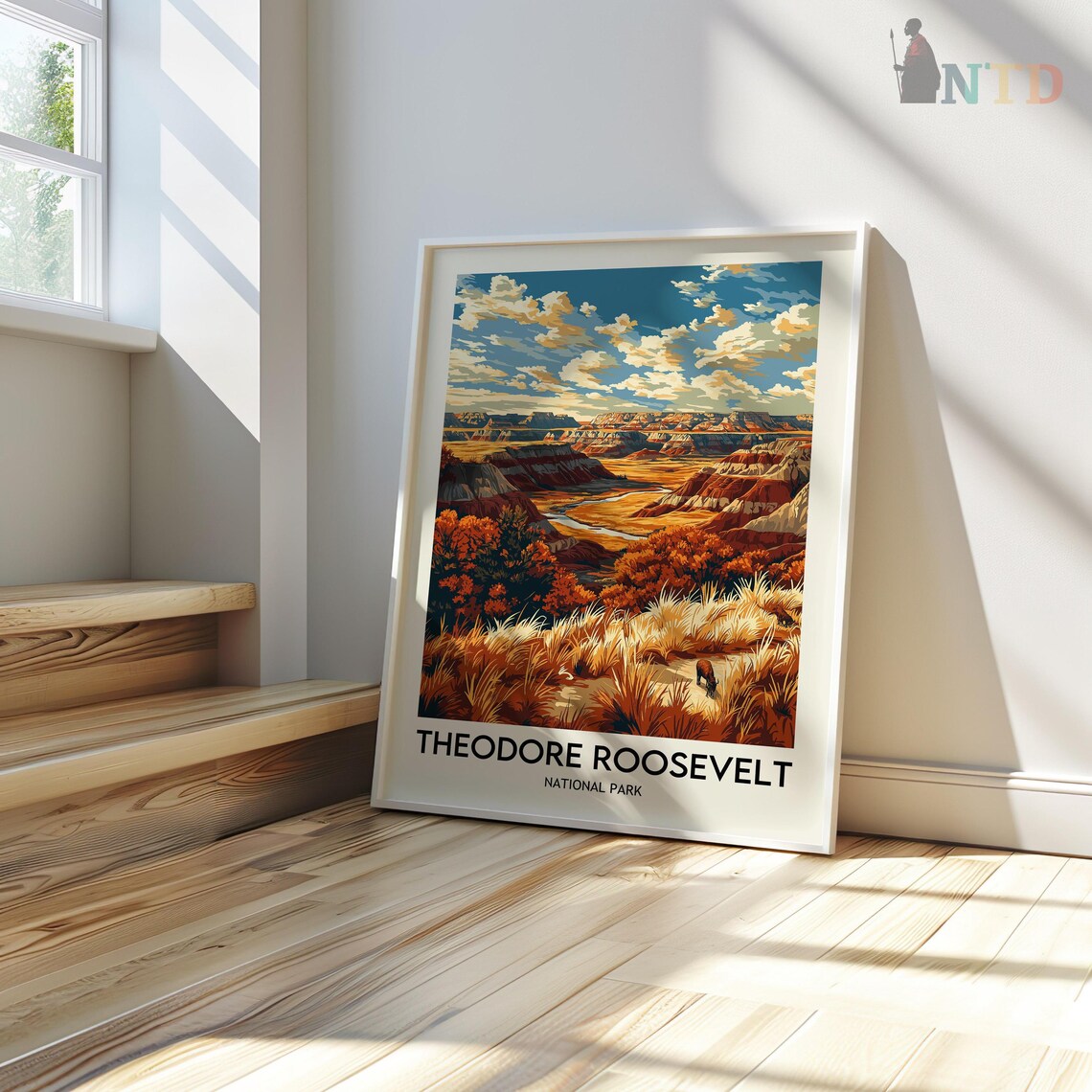 Theodore Roosevelt National Park Autumn Badlands Canyon Poster - Image 3