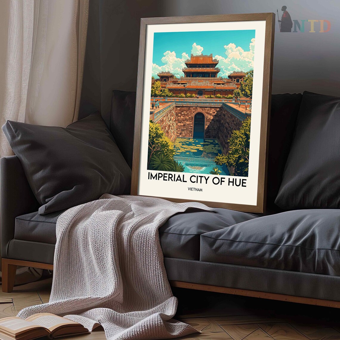 Imperial City of Hue Vietnam Lotus Pond Palace Gate View Poster - Image 3