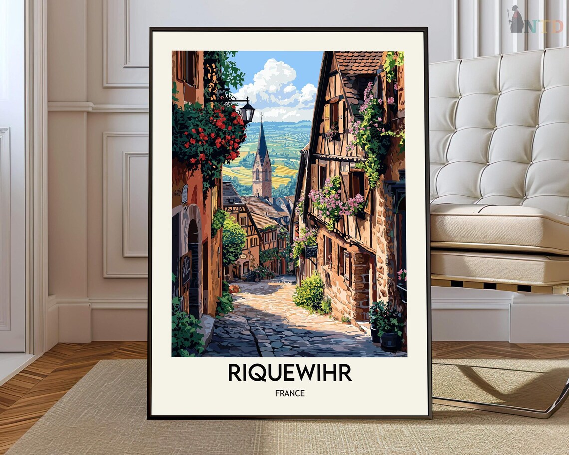 Riquewihr Travel Poster, Alsace Wall Art Print