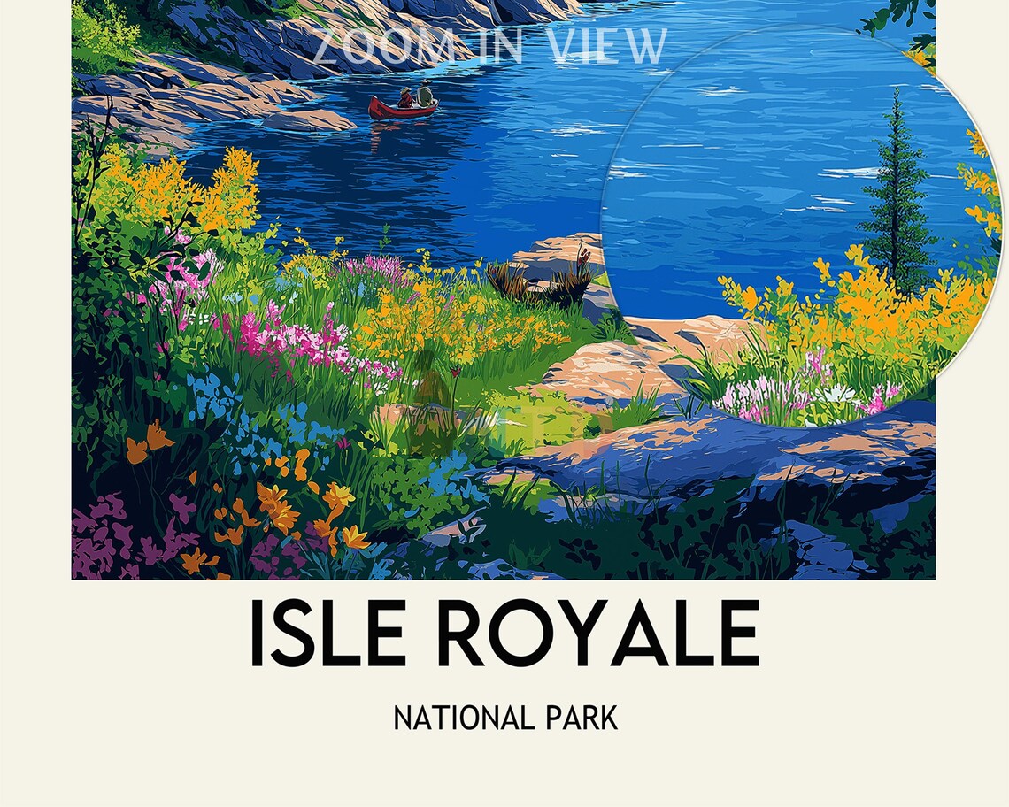 Isle Royale National Park Lake Superior Shoreline Wildflowers Poster - Image 2