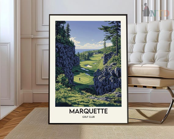 Marquette Golf Club Poster Wall Art Print Photo Michigan