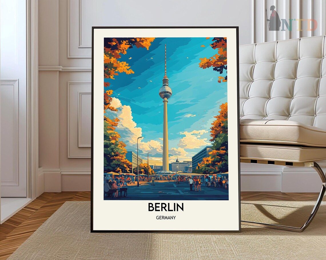 Berlin Travel Poster, German Europe City Art