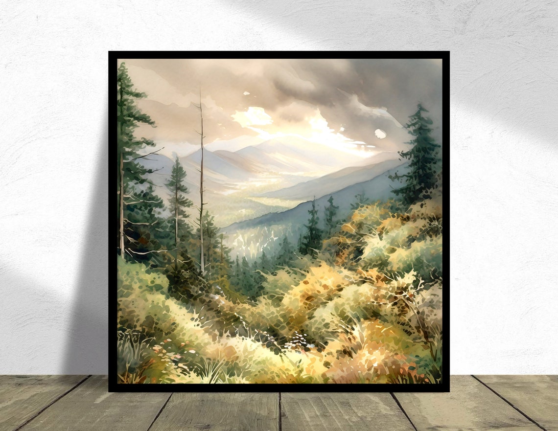 Great Smoky Mountains National Park Watercolor Painting Art Pint Smoky Mountains Poster Watercolor Art Travel Gifts Travel Poster Sm - Image 5