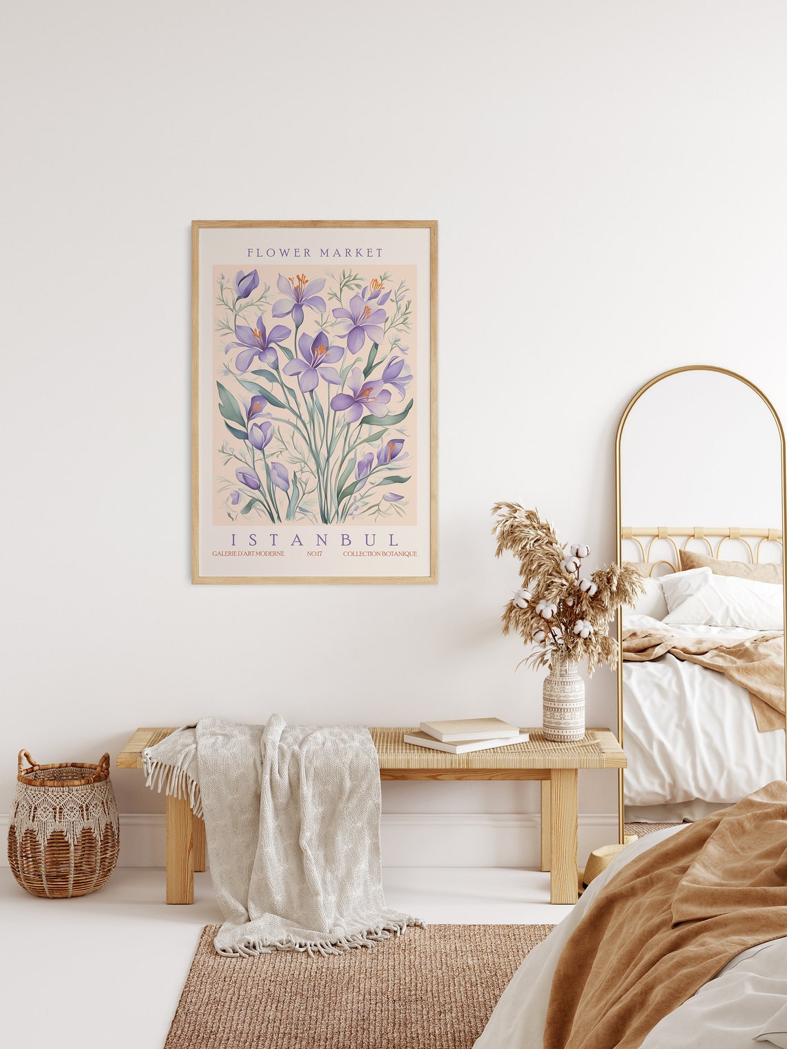 Flower Market Istanbul Saffron Blossom Purple Botanical Poster - Image 2