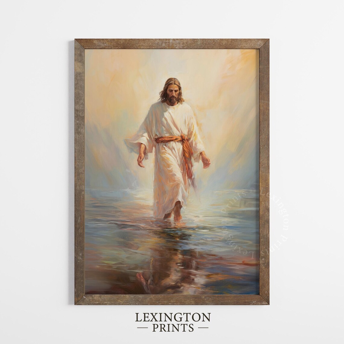 Jesus Christ Walking on Water Peaceful Light Inspirational Faith Poster - Image 5