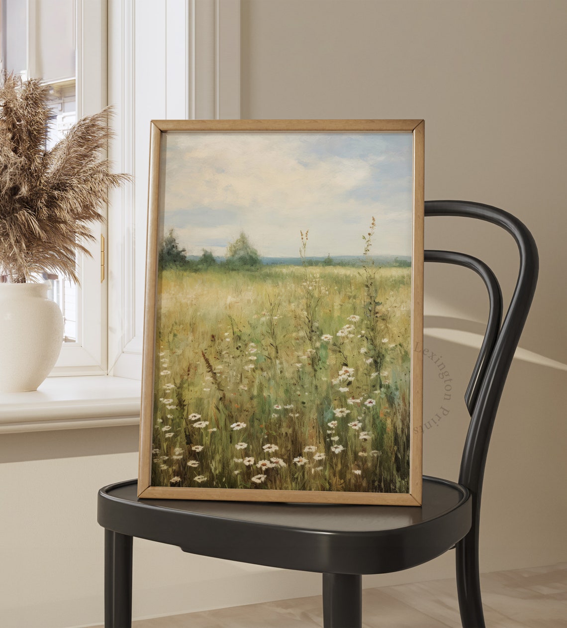 Wildflower Daisy Meadow Impressionist Landscape Spring Art Poster - Image 8