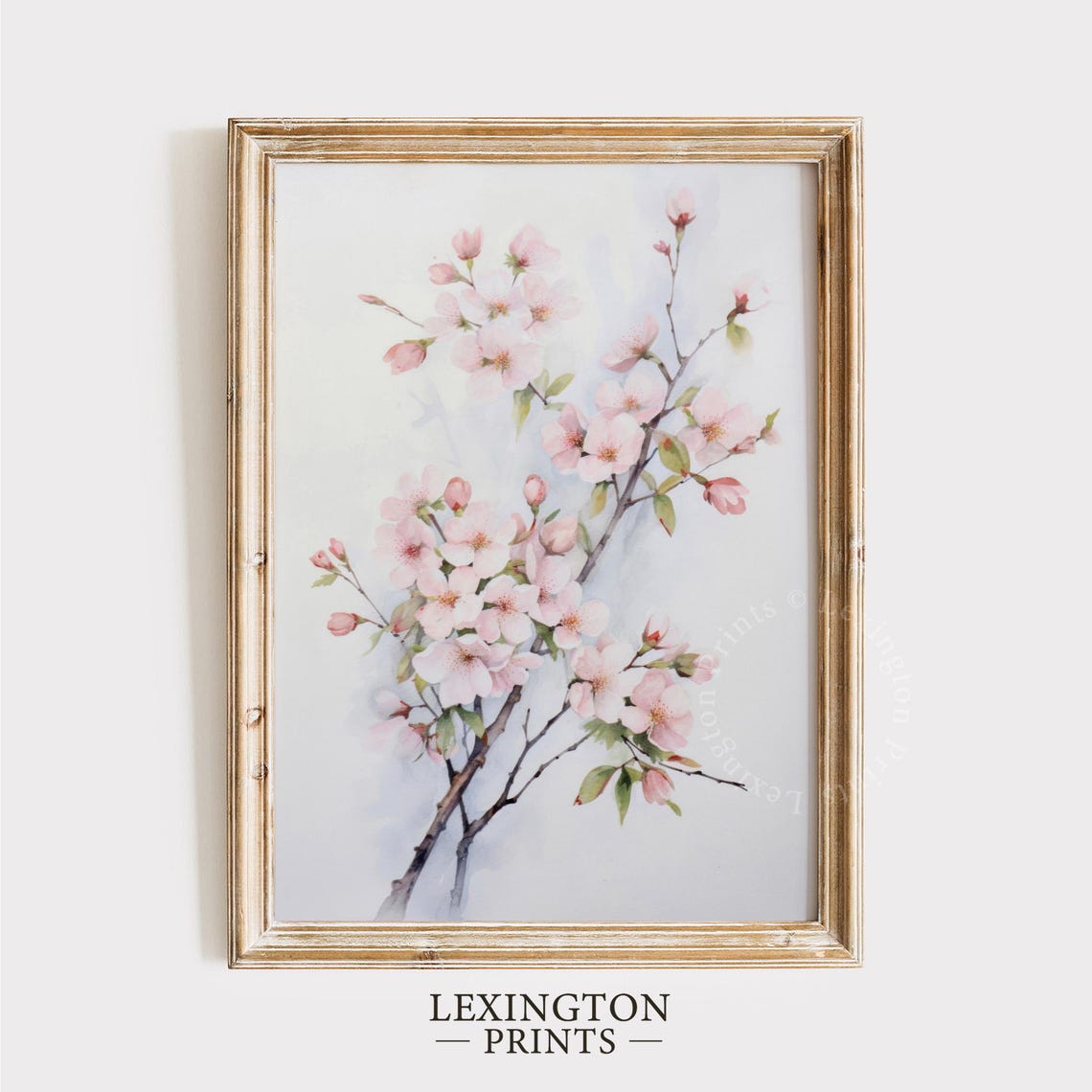 Pink Cherry Blossom Branches Delicate Spring Watercolor Wall Art - Image 5
