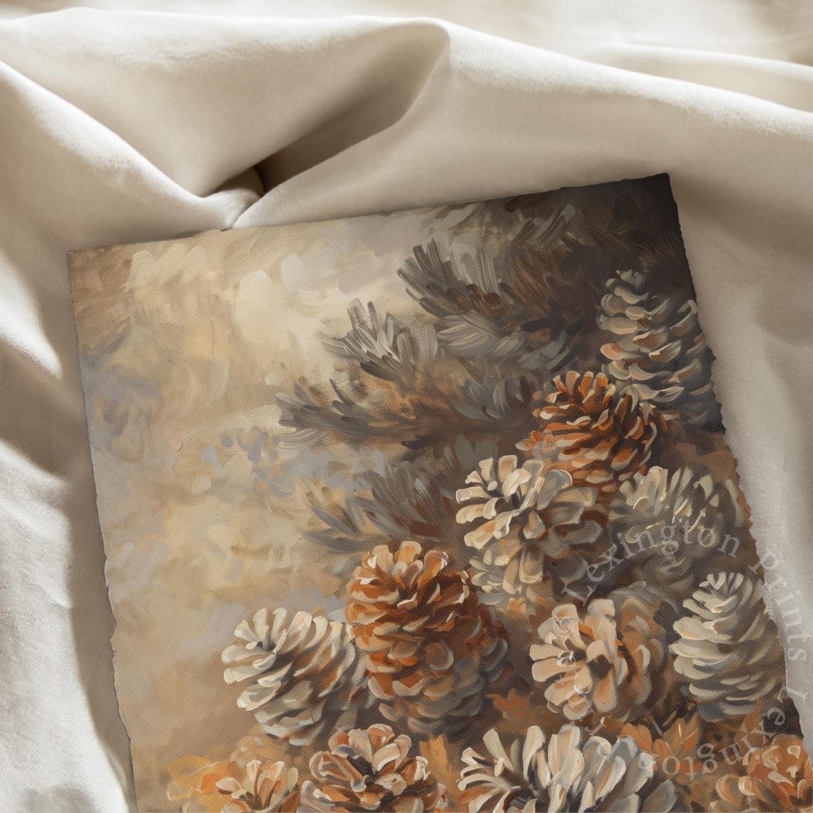 Pine Cones Cluster in Warm Neutral Tones Botanical Fall Poster - Image 5