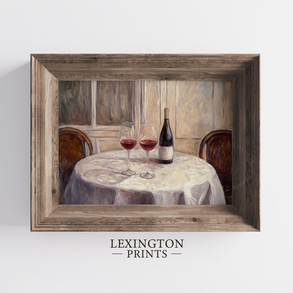 Red Wine Glasses and Bottle by Window Vintage Still Life Wall Art - Image 6