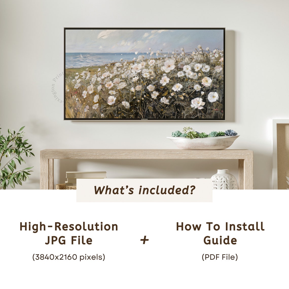 Moody Wildflower Tv Art Coastal Tv Art Spring Tv Art Wildflower Art Frame Tv Art Landscape Tv Art Floral Art Summer Tv Art 712 - Image 6