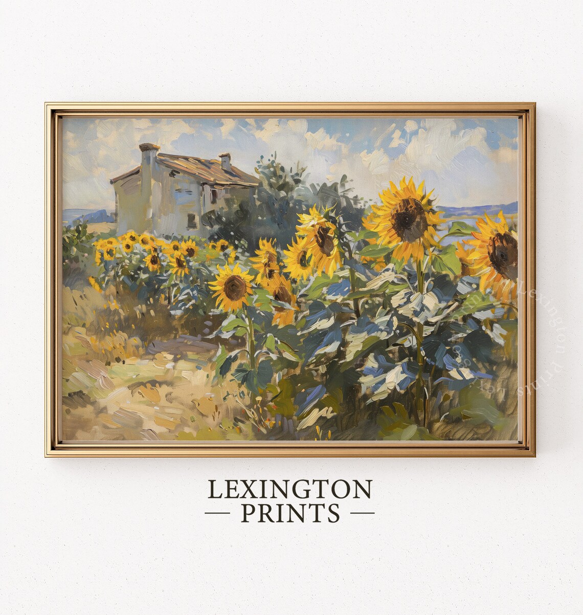Sunflower Field by Rustic Farmhouse Impressionist Summer Garden Poster - Image 5