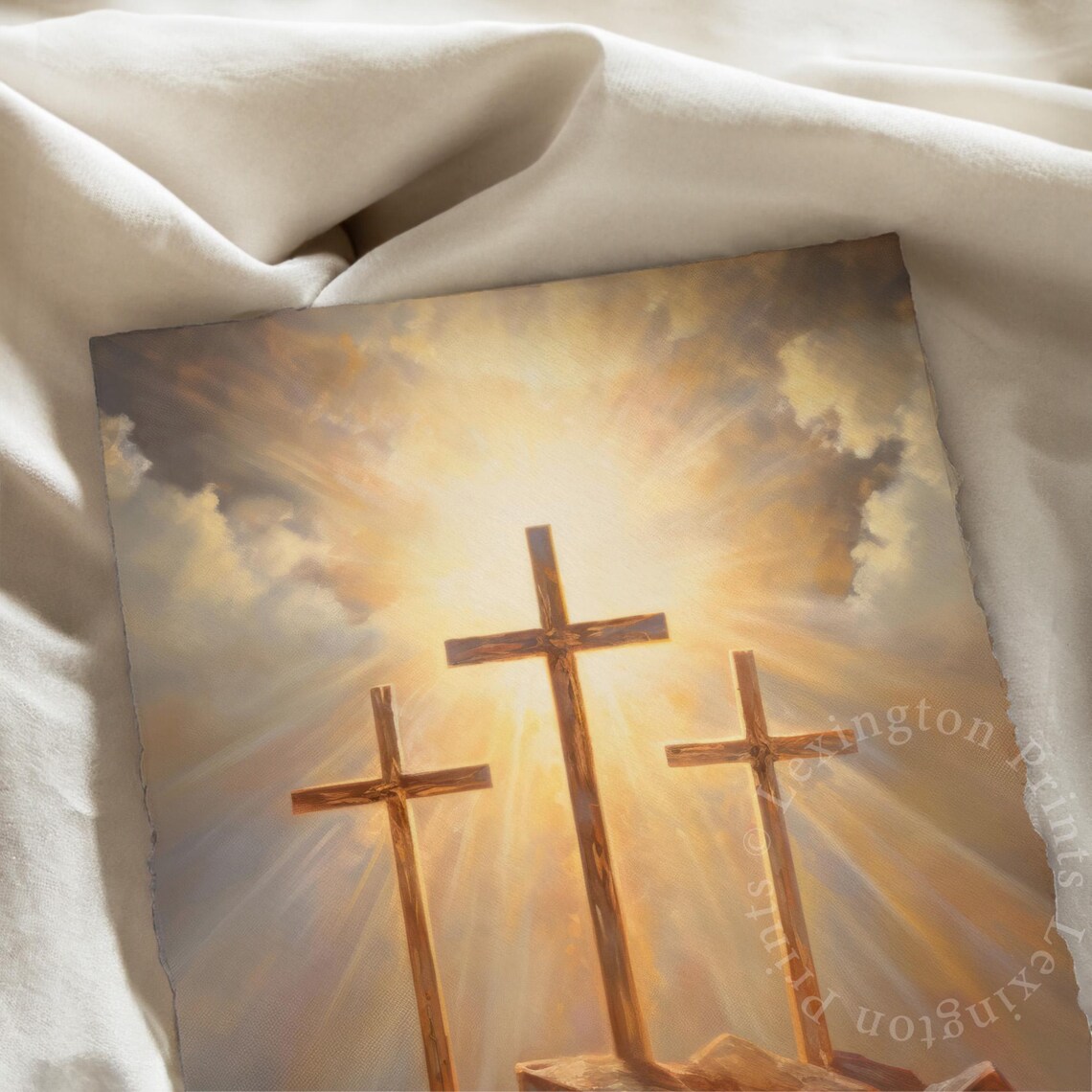 Three Crosses Calvary Hill Sunrise Easter Resurrection Christian Poster - Image 6