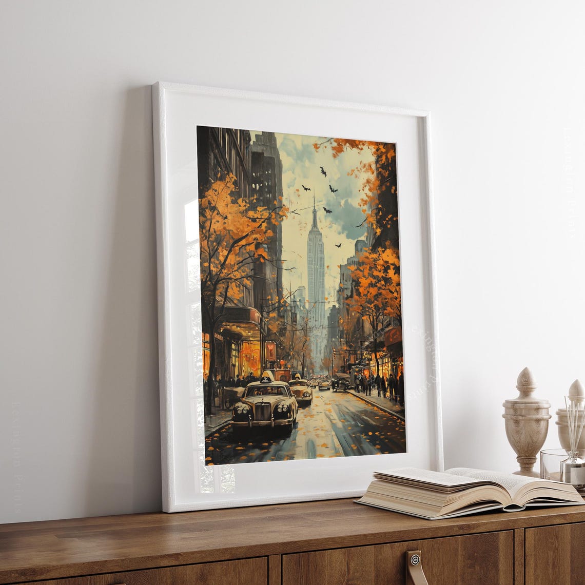 Spooky New York City Halloween Empire State Building Autumn Wall Art - Image 7