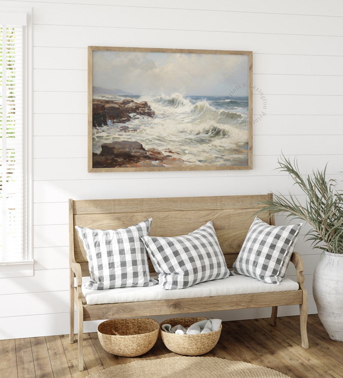 Moody Coastal Landscape Painting Vintage Coastal Print Beach Print Ocean Wall Art Dark Summer Print Oil Painting Vintage Art 680 - Image 7