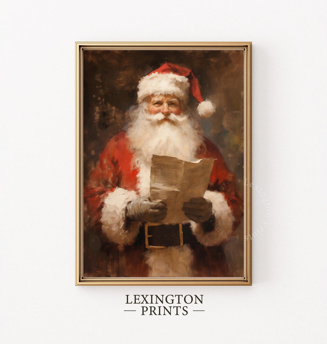 Vintage Christmas Wall Art Christmas Santa List Christmas Oil Painting Holiday Winter Print Santa Christmas Print Art Academia 405 - Image 5