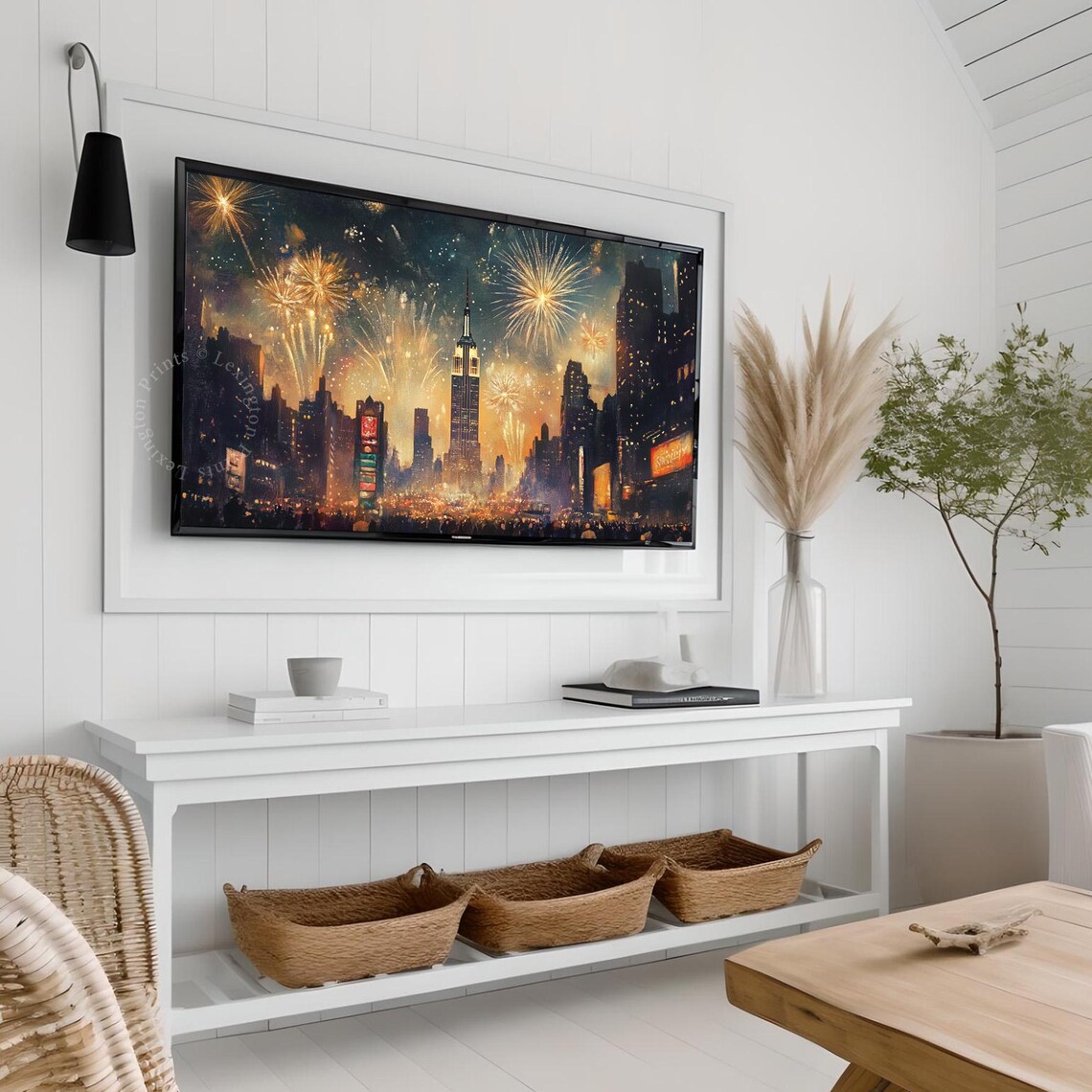 New York Times Square New Year Fireworks Celebration Painting Poster - Image 7
