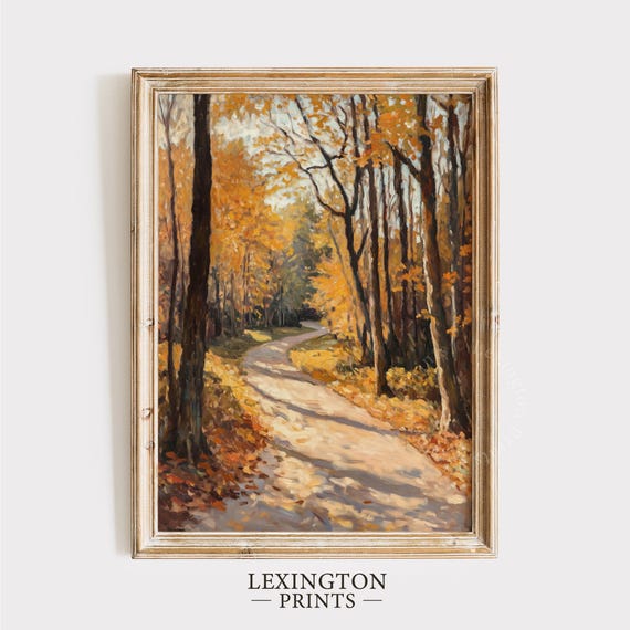Rustic Pathway Fall Landscape Print Fall Wall Art Vintage Fall Home Decor Fall Forest Wall Art Autumn Decor Moody Wall Art 839