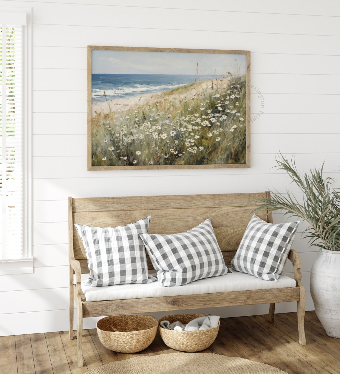 Coastal Wildflower Daisy Field Beach Summer Painting Art Poster - Image 8