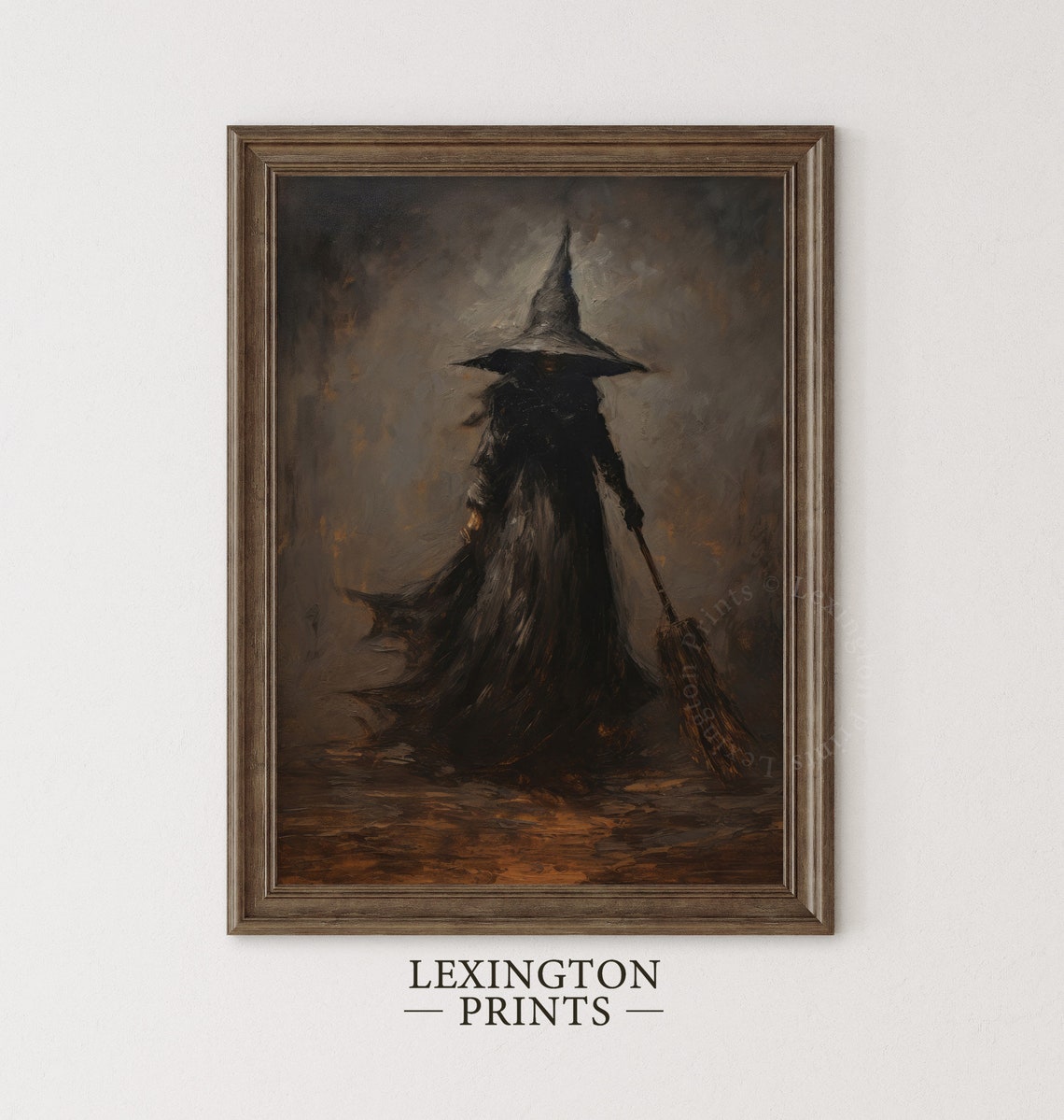 Dark Moody Witch Halloween Gothic Portrait Candlelight Vintage Poster - Image 4