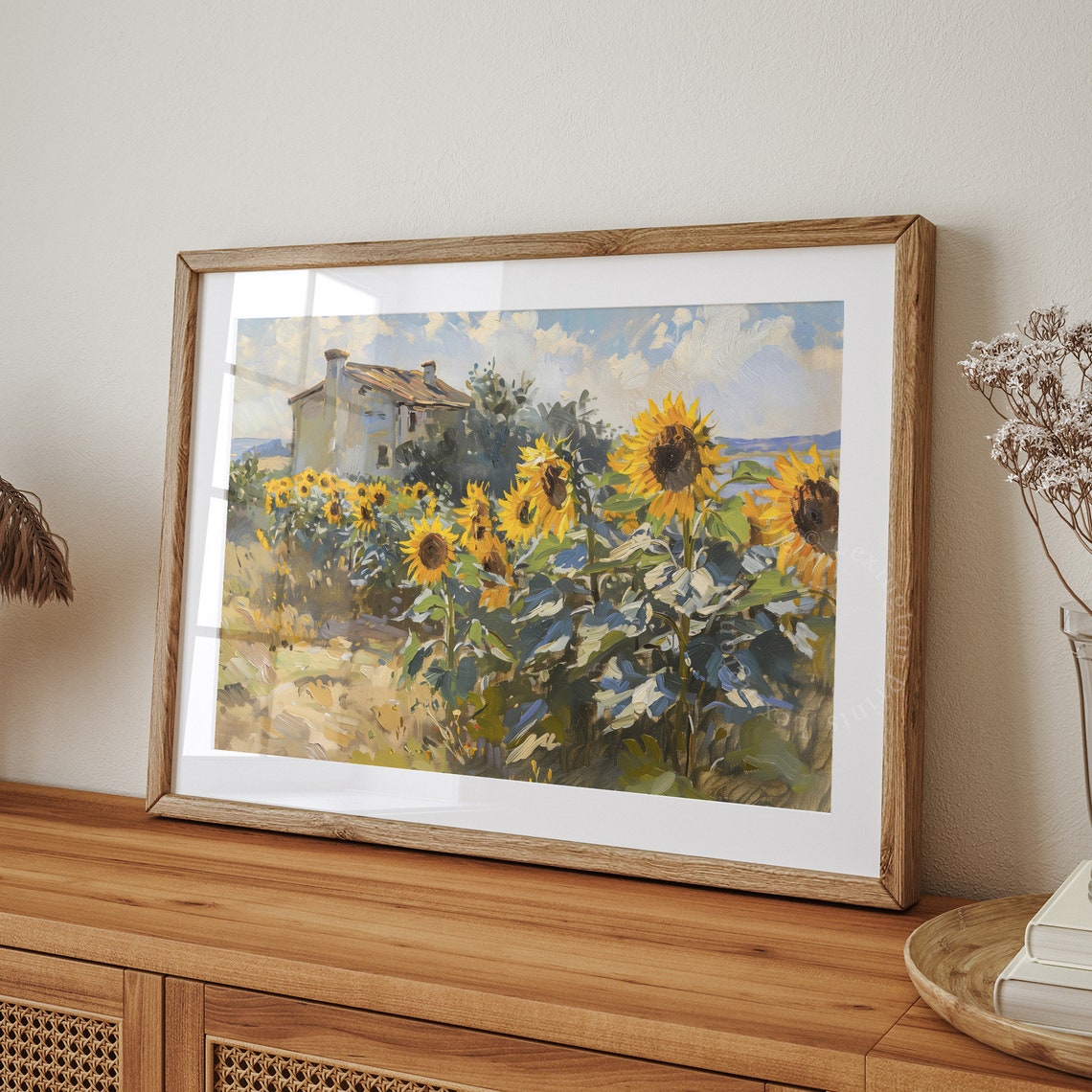 Sunflower Field by Rustic Farmhouse Impressionist Summer Garden Poster - Image 8