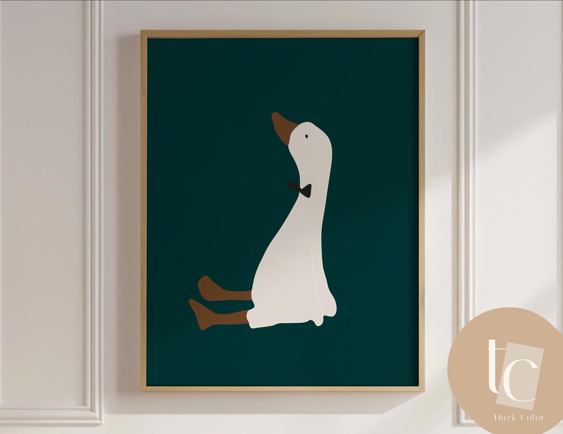Silly Goose Wall Art Print Nursery Funny Trendy Retro