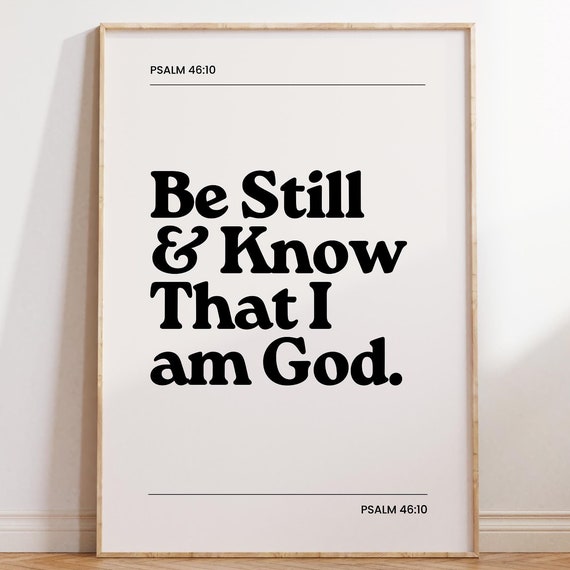Psalm 46 Christian Wall Art Bible Verse Decor Dorm Room Poster Wall Art Trendy Apartment Decor Housewarming Gift