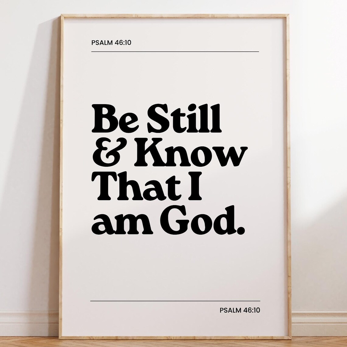 Be Still And Know That I Am God Psalm 46 10 Bold Retro Typography Poster