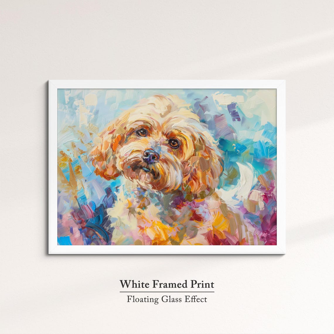 Cockapoo Face Front Cream Apricot Coat Colorful Abstract Dog Poster - Image 7