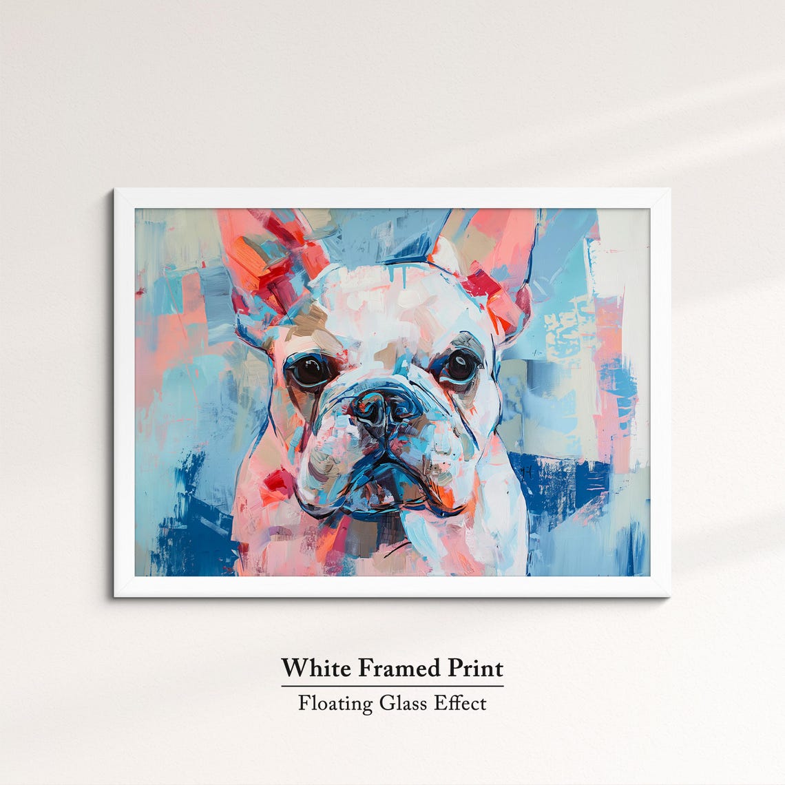 French Bulldog Bold Pop Art Pink Blue Abstract Dog Portrait Poster - Image 7