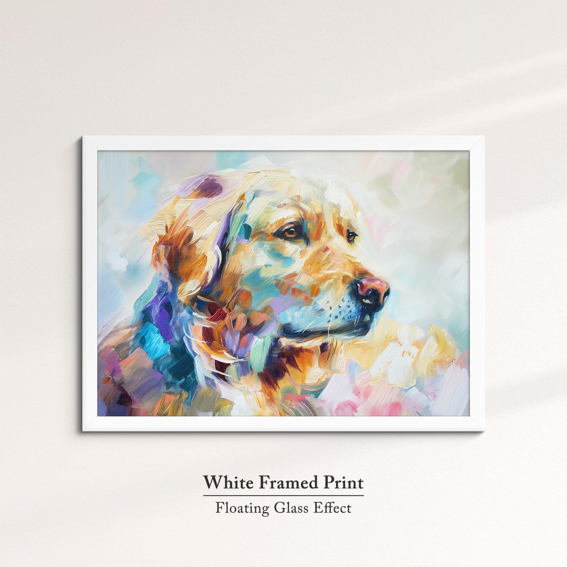 Golden Retriever Side Profile Pastel Blue Purple Abstract Dog Poster - Image 7