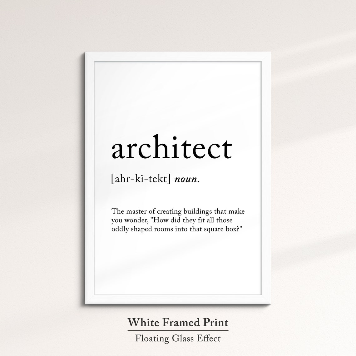 Architect Funny Definition Dictionary Quote Minimalist Framed Print Framed Wall Art Poster Home Decor Interior Gifts For Architects - Image 7