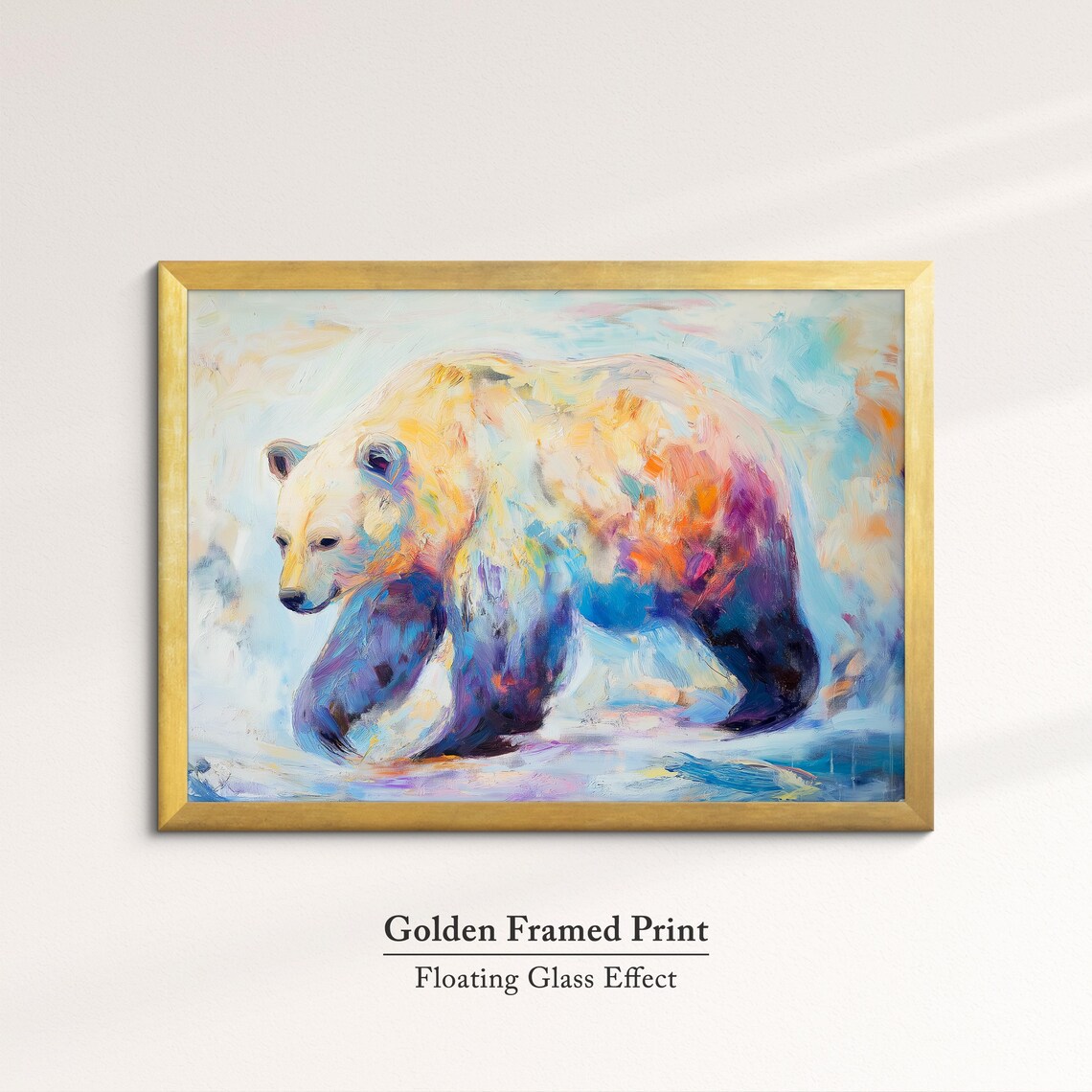 Polar Bear Colorful Abstract Oil Painting Walking Arctic Art Wall Poster - Image 5
