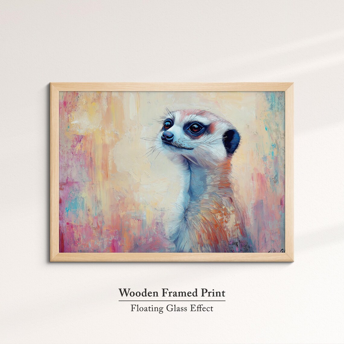 Meerkat Abstract Oil Painting, Animal Wall Art Print - Image 6