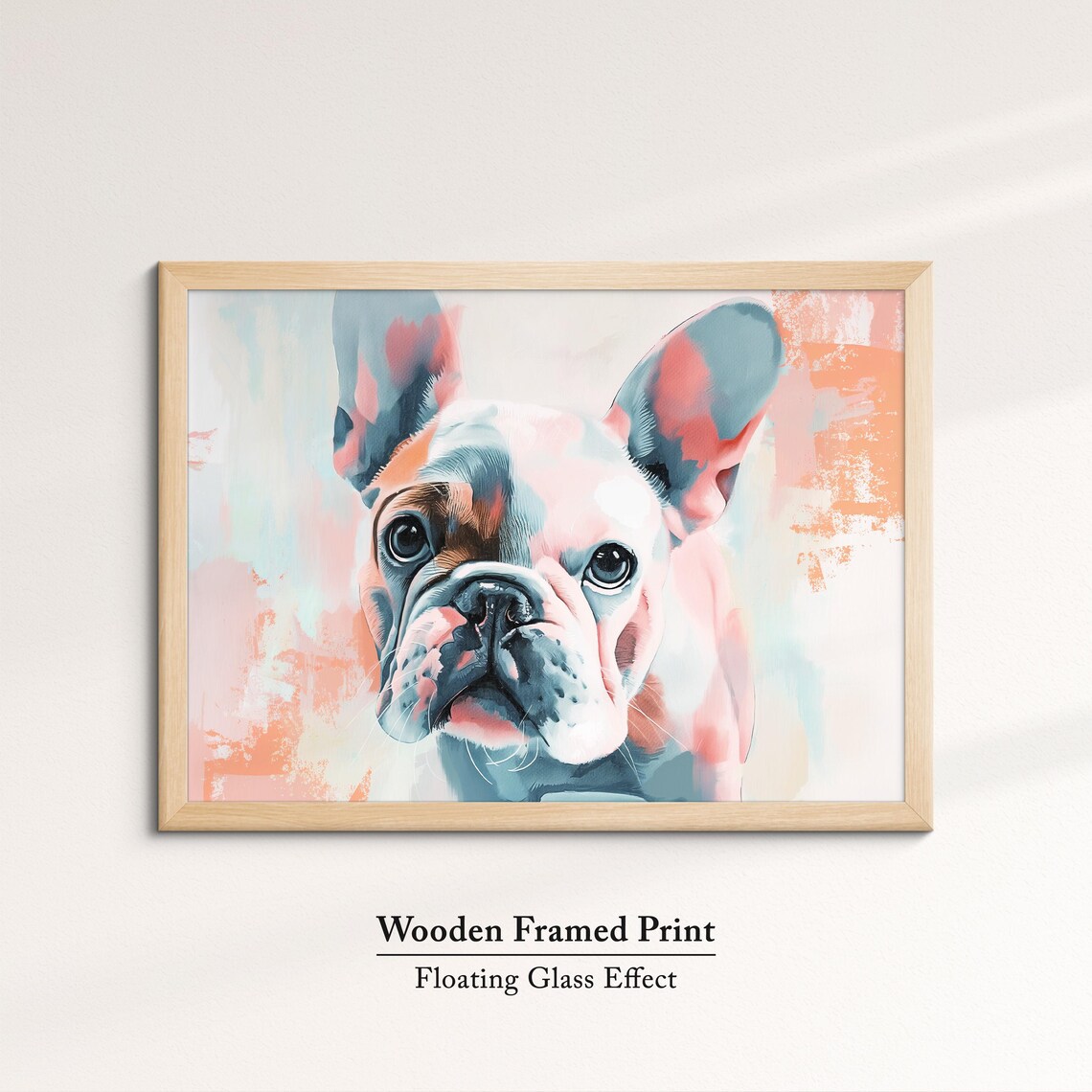 French Bulldog Soft Blush Pastel Watercolor Portrait Dog Art Poster - Image 6