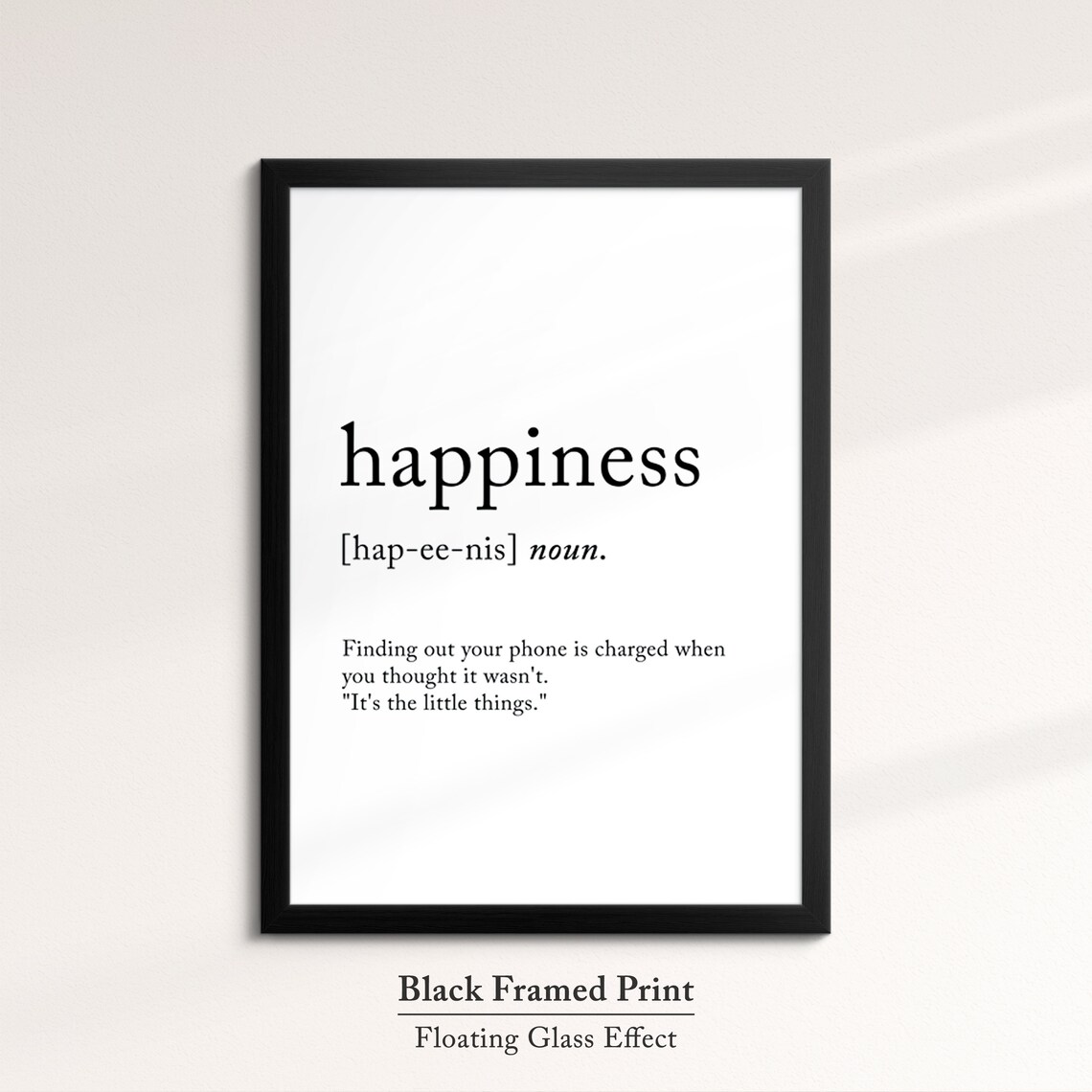 Happiness Minimalist Definition Quote Word Art Framed Print Framed Female Wall Art Lady Poster Feminine Home Decor Gifts For Her - Image 5