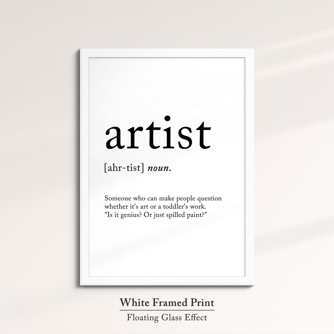 Artist Funny Dictionary Definition Quote Minimalist Typography Poster - Image 7
