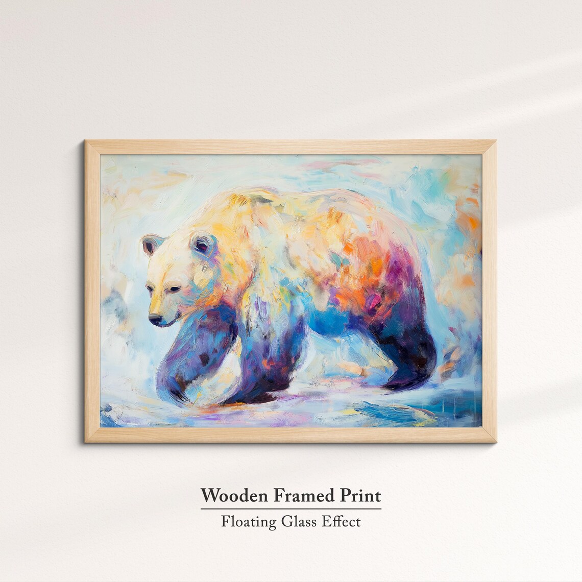 Polar Bear Colorful Abstract Oil Painting Walking Arctic Art Wall Poster - Image 6