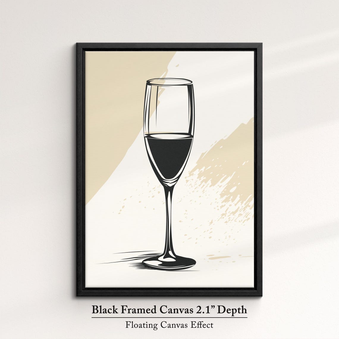 Minimalist Champagne Flute Sketch Modern Black And White Bar Print - Image 2