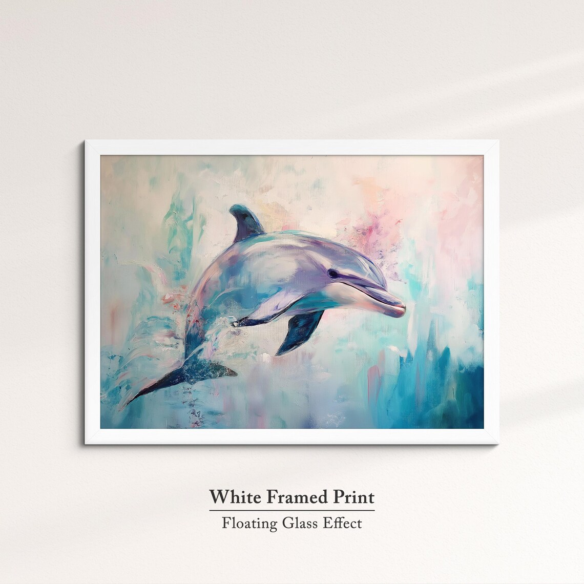Dolphin Abstract Oil Painting, Animal Art Print - Image 7