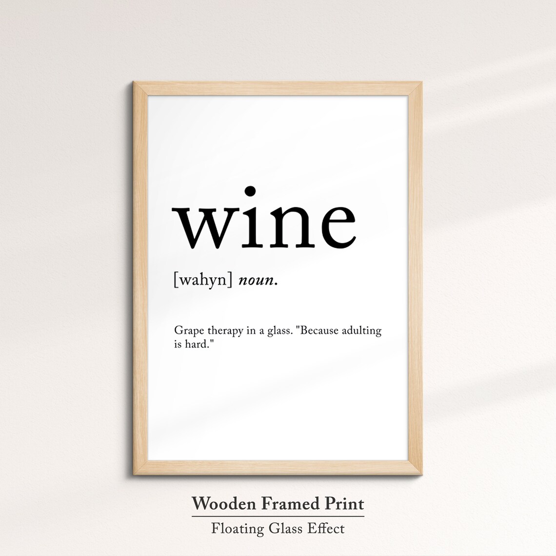 Wine Funny Dictionary Definition Noun Minimalist Black White Art Poster - Image 6
