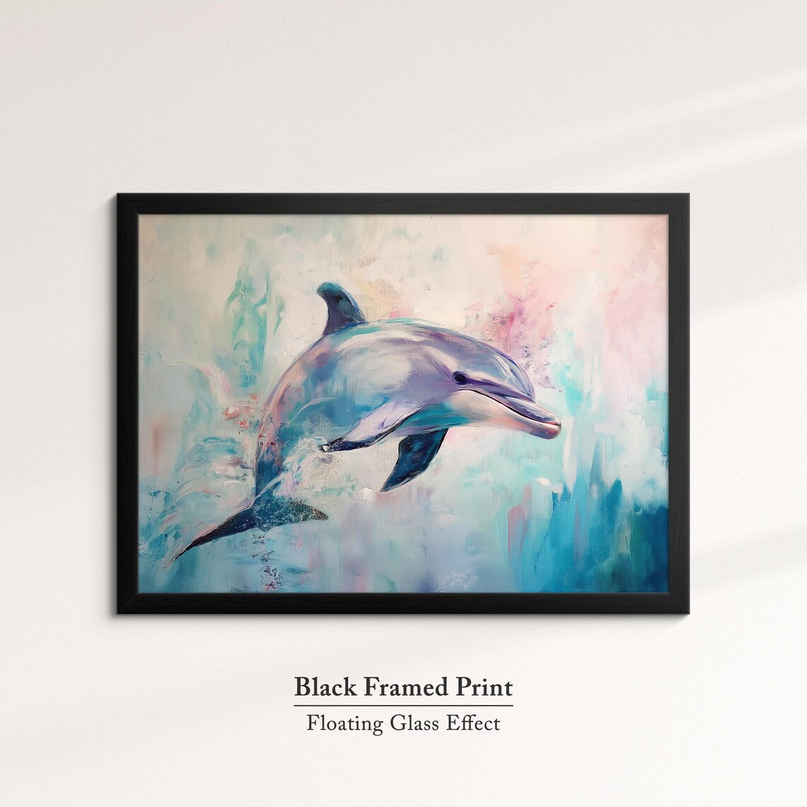 Dolphin Abstract Oil Painting, Animal Art Print - Image 8