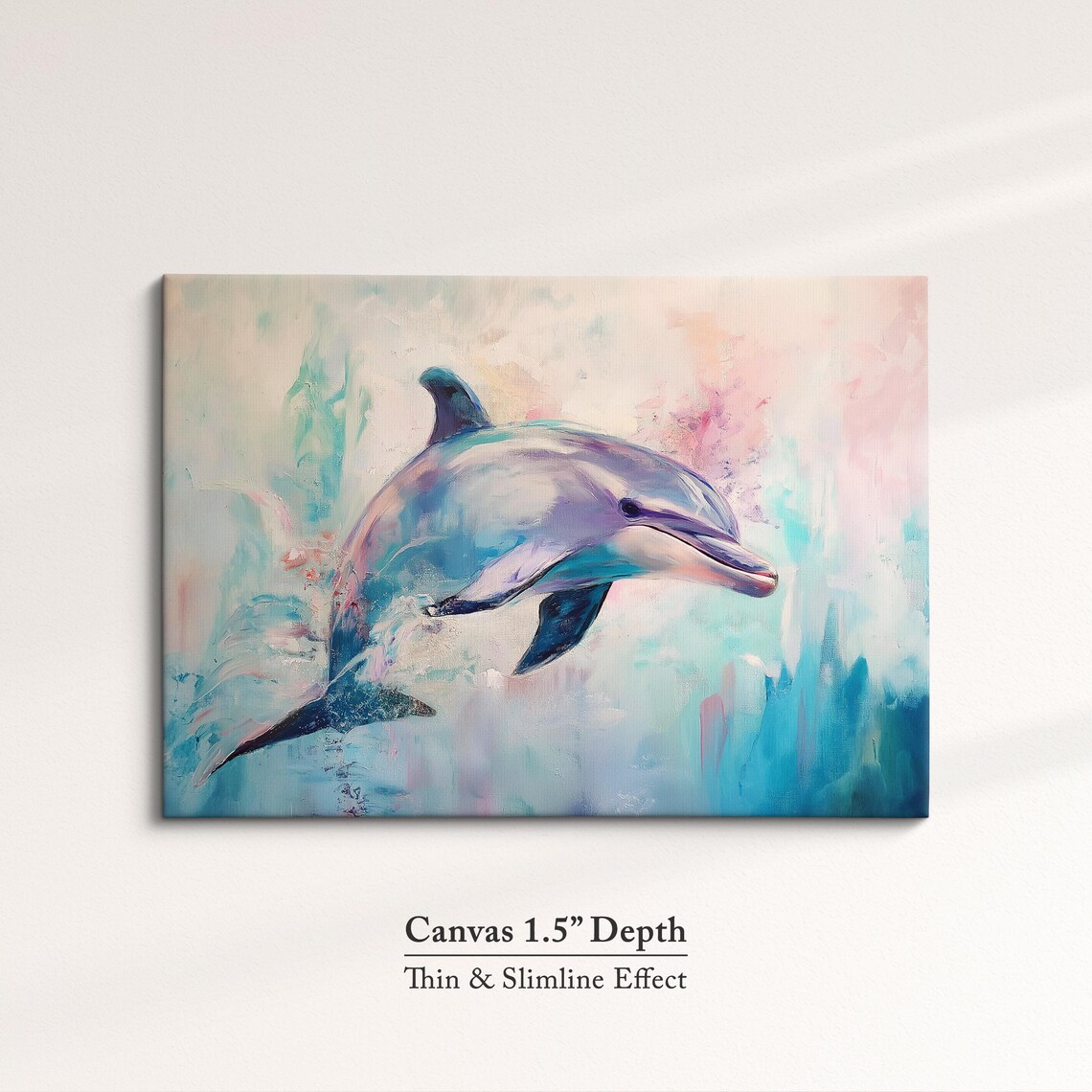 Dolphin Abstract Oil Painting, Animal Art Print - Image 3