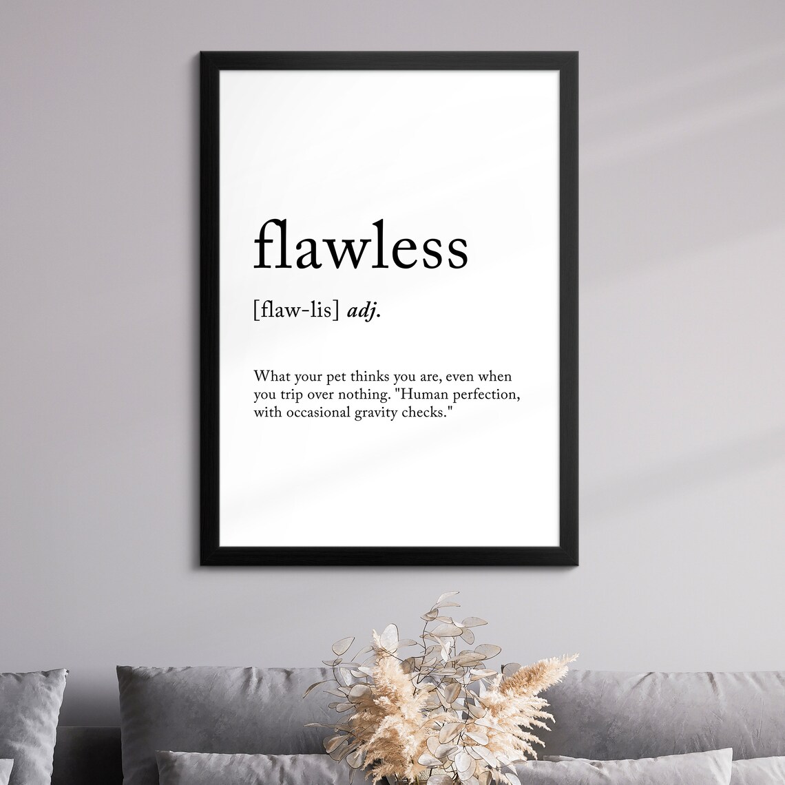 Flawless Minimalist Definition Quote Word Art Framed Print Framed Female Wall Art Lady Poster Feminine Home Decor Gifts For Her - Image 8